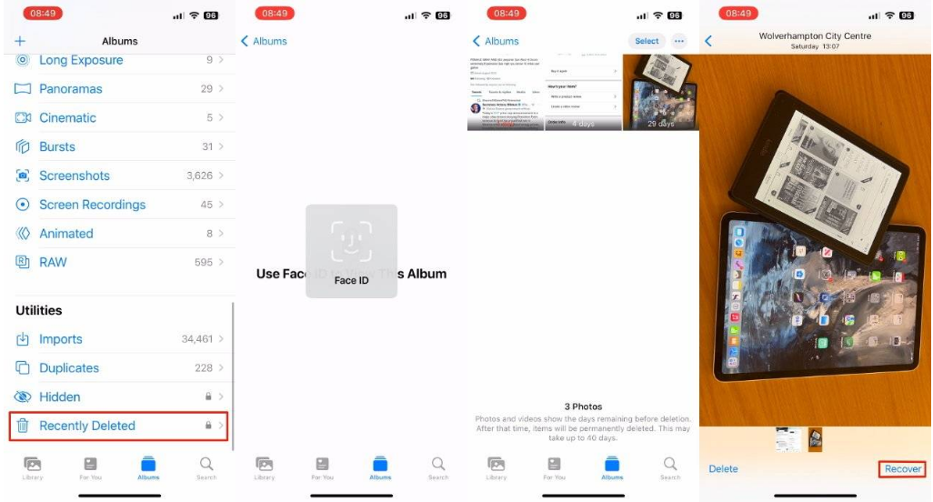 青岛苹果14维修分享 iPhone14 上恢复已删除的照片 
