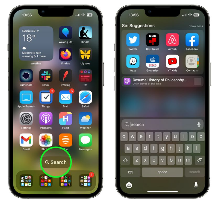 青岛苹果手机维修分享升级到 iOS 16 后，如何删除主屏幕上的搜索按钮 